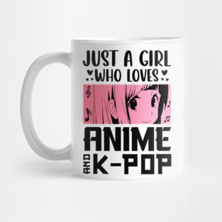 Anime T-Shirt, Anime Graphic Shirt, Just A Girl Who Loves Anime Cats and Bubble Tea Anime T-Shirt, Gift For Anime Lover Mug